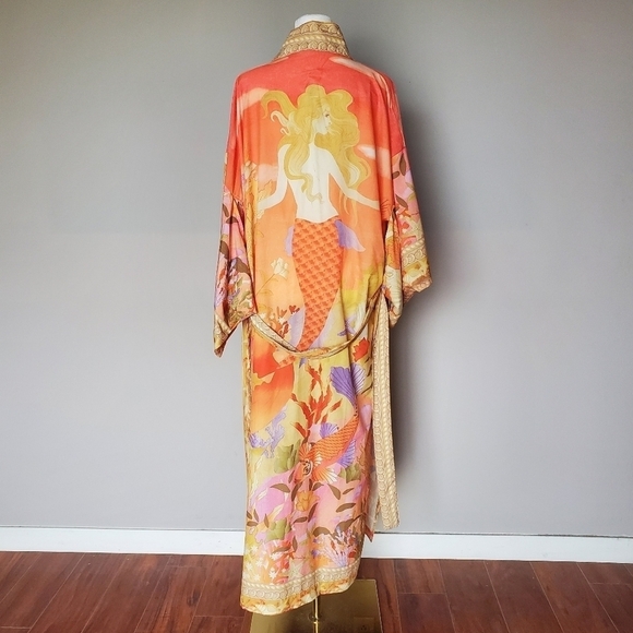 Mermaid Gypsy Madison Boho Floral Kimono Duster Robe - Picture 4 of 13